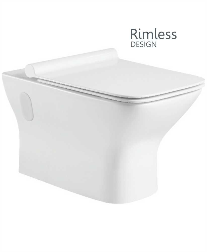 CLAIRE WALL HUNG RIMLESS WC - SLIM SOFT CLOSE SEAT
