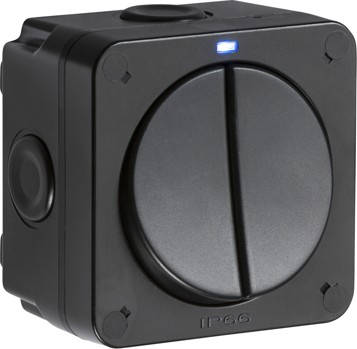Knightsbridge 2G 2W IP66 Black Switch OP3
