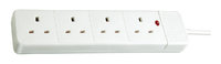 1150623454 EXT WITH NEON INDICATOR 4-GANG WHITE 5M 1.25