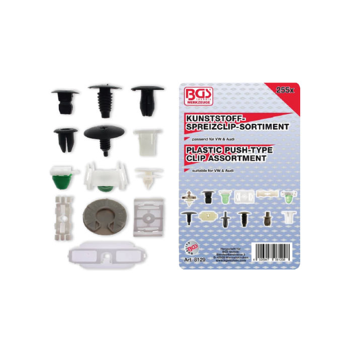 Plastic Push-Type Clip Assortment (255pcs.)