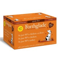 Forthglade Just 90% Meat Grain Free Poultry Variety (Chicken Chicken Liver & Turkey) 12x395g