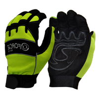 631003 Full Finger Mechanics Gloves, Fluro