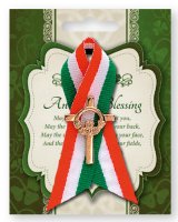 St.Patrick's Day Ribbon/Claddagh Cross   (85364)