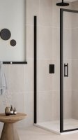 FLAIR ILI SIDE PANEL 900MM MATTE BLACK WITH CLEAR GLASS