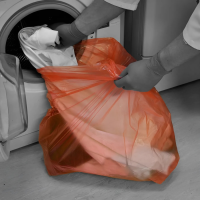 Soluble Strip Laundry Sack, Red, 200/Case