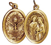 Brass Plated Medal Holy Spirit - Family   (1522/SPIRIT/FAMILY)