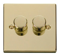 Click Deco Victorian Polished Brass 2 Gang 2 Way Dimmer  | LV0101.0179