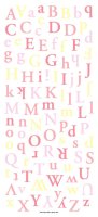 Pink and Yellow Sparkle Alphabet. 14 x 34cm