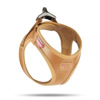 Curli Apple Leather Dog Harness Brown Small