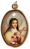 Medal/Gold Finish/Saint Theresa Picture   (1580/THR)