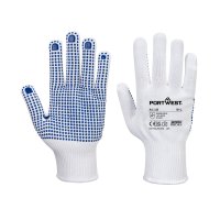Nylon Polka Dot Glove PVC, Blue On White