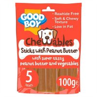 Armitage Good Boy Chewables Rawhide Free Peanut Butter Sticks 5pk 18x100g