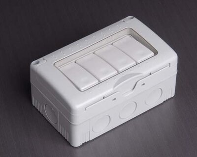 EVOLEC 4 GANG 2W EXTERIOR SWITCH  ( BOX 5 ) | L-4G2-WP