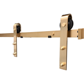 KN-2 Rustic Satin Brass Barn Door System 2m 150kg Soft Close & Flush