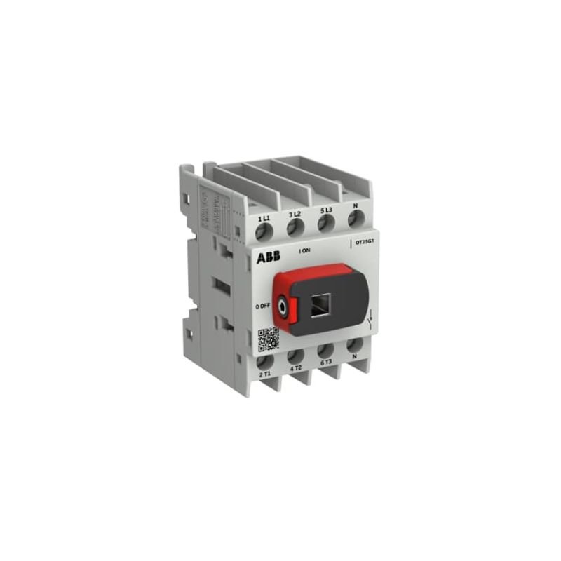 OT25G1-4BSN2 ABB OT Plus Isolator 25A 4 Pole. G1 Frame Size. Screw Terminals IP20 1SCA163436R1001