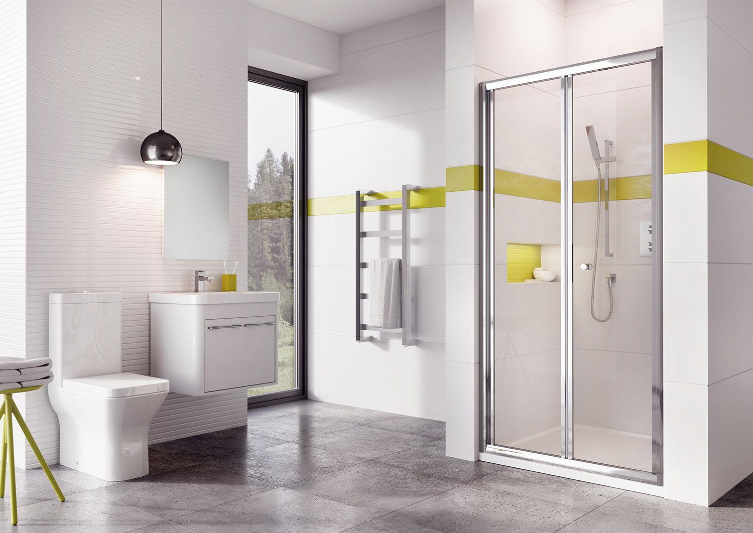 Tucker French 4mm Bifold Door Chrome 800mm