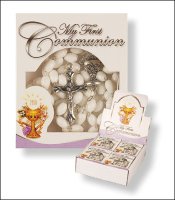 Communion Rosary/Plastic/White   (C6032/WH)