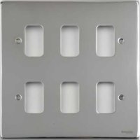 Schneider Ultimate Low Profile Grid Plate 6 gang Polished Chrome | LV0701.1259
