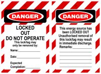 DANGER Do Not Operate Tag, Pack 25