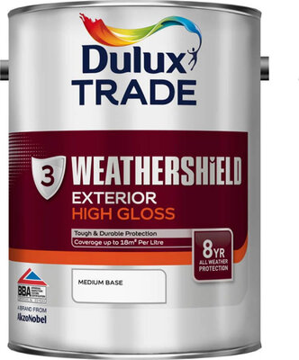 Dulux Trade Weathershield Exterior Gloss Medium Base 5L Paint 5180475
