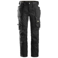 Snickers 6241 AllroundWork Stretch Trousers Holster Pockets, SHORT Length, Black/Black