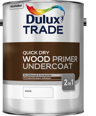 Dulux Trade Quick Dry Wood Primer Undercoat 5L Paint 5081950