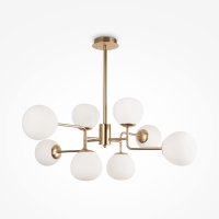 ERICH 8 LIGHT BRASS WITH FROSTED GLASS DIFFUSERS