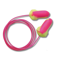 Bodytech Soft Foam PU EARPLUGS T-SHAPE, Yellow & Pink, Corded, 200/Case