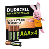 Duracell AAA Rechargeable Batteries, 4/Pack