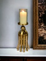 Bell - Candleholder Antique Brass with Glass - NOW