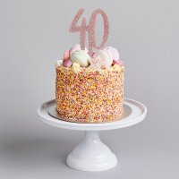 Rose Gold Number '40' Glitter Acrylic Cake Topper