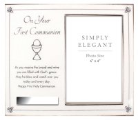 Communion Photo Frame/Metal/Silver Finish   (C46616)