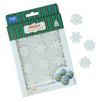 CHRISTMAS EDIBLE SUGAR DECORATIONS - LET IT SNOW (PACK OF 12) 