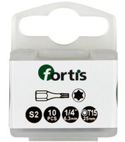 Fortis Impact Torx T15 x 25mm Driver Bit Pack of 10