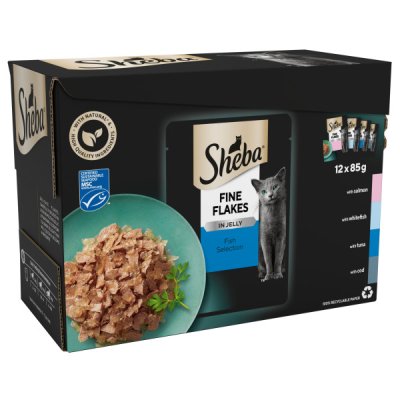 Sheba Fine Flakes Fish Collection in Jelly 4 x 12 x 85g