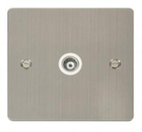 CO-AX OUTLET FLAT SCREWED STAINLESS STEEL WHI