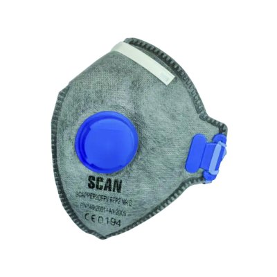 Scan Fold Flat Disposable Odour Mask Valved FFP2 Protection (Pack 3)