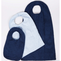 Waterproof Terry Cloth Navy Bib.