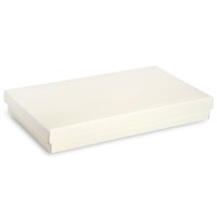 Ivory Silk Rectangle Box With Lid 440 x 260 x 65mm - Pack of 1