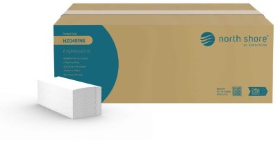 NORTH SHORE MICROFOLD LUXURY WHITE 2PLY HAND TOWEL 15PK