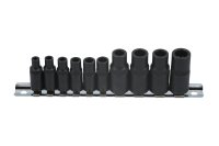 Tap socket set 3/8dr, 1/4dr 10pc