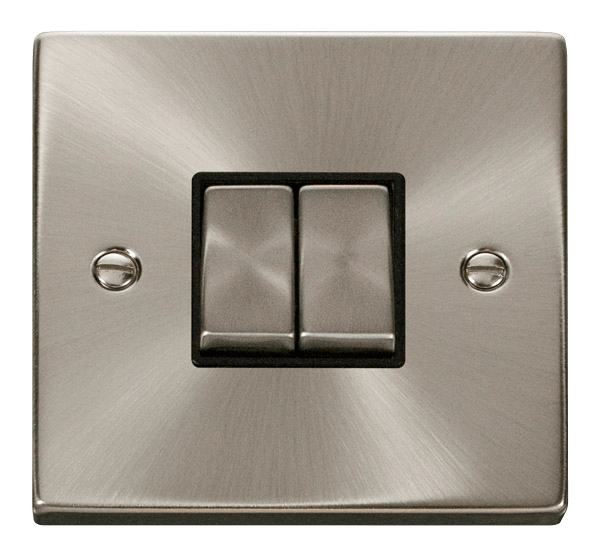 Click Deco 2G 2W Switch Satin Chrome Black Insert VPSC412BK