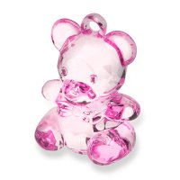 Acrylic Teddy Bear Pink (H) 4.5cm - Pack of 6