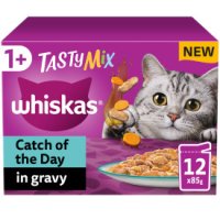 Whiskas Cat Pouch 1+ Tasty Mix Catch of the Day Gravy 85g 12pk x 4