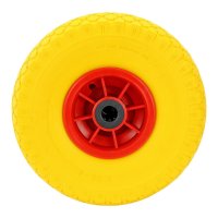 YELLOW PU WHEEL FOR SACK TRUCK 3.00-4 WITH BEARING 20MM