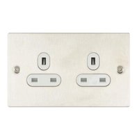 Socket Ultimate 2 Gang unswitched Stainless Steel