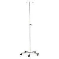 Stainless Steel Drip Stand Base/Upright is Stainless Steel and the Weighted Base is Grey.