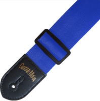 Guitarman 2" strap in blue with leather ends.