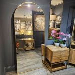 Modern Arch Leaner Mirror 80 x 180cm - Gold