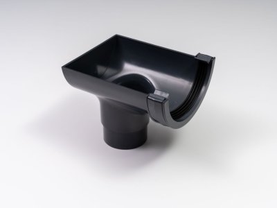 112mm Roundstyle Stopend Outlet Anthracite Grey